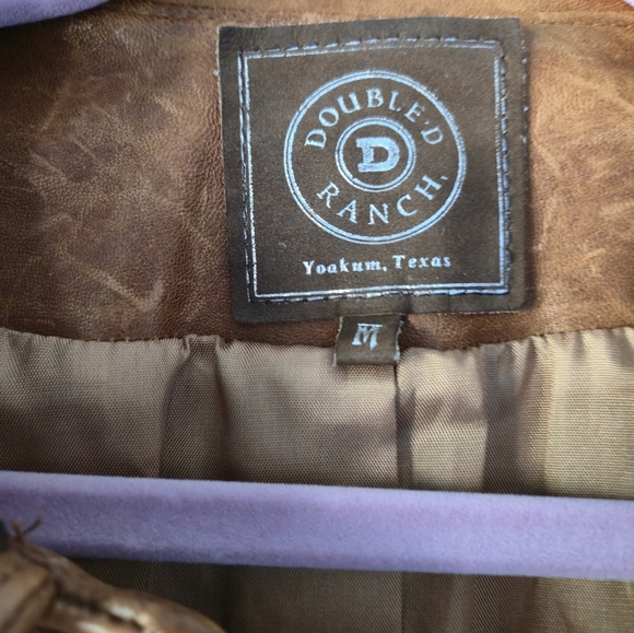 Double D Ranch Yoakum Texas Tan Leather Jacket with Fringe - Picture 4 of 5